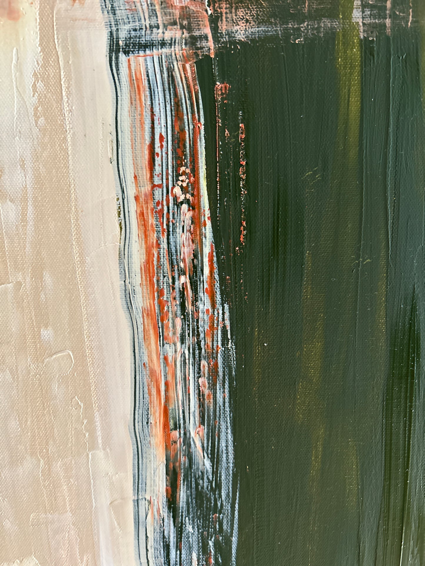 Roter Staub, eine Straße und ein Rasen von Martin Burri | Ölgemälde