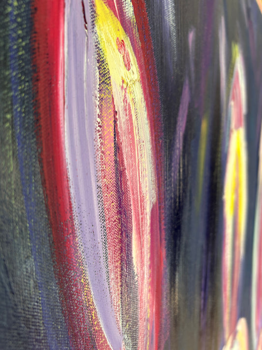 Zwei Menschen, Zwei Pflanzen von Martin Burri | Ölgemälde