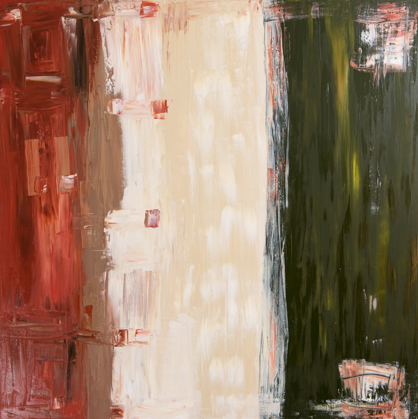 Roter Staub, eine Straße und ein Rasen von Martin Burri | Ölgemälde